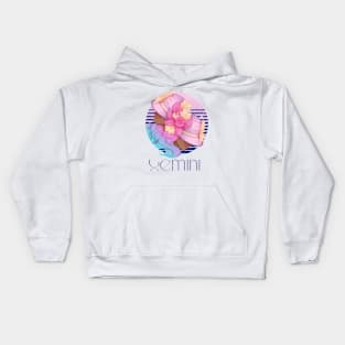 Gemini Zodiac Sign | Circle Beautiful Girl Kids Hoodie